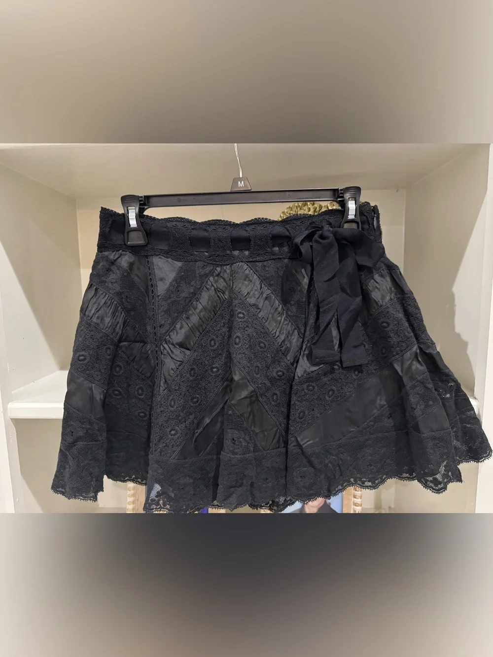 NWT LoveShackFancy Shayda Black Miniskirt SZ 2 - Picture 1 of 3
